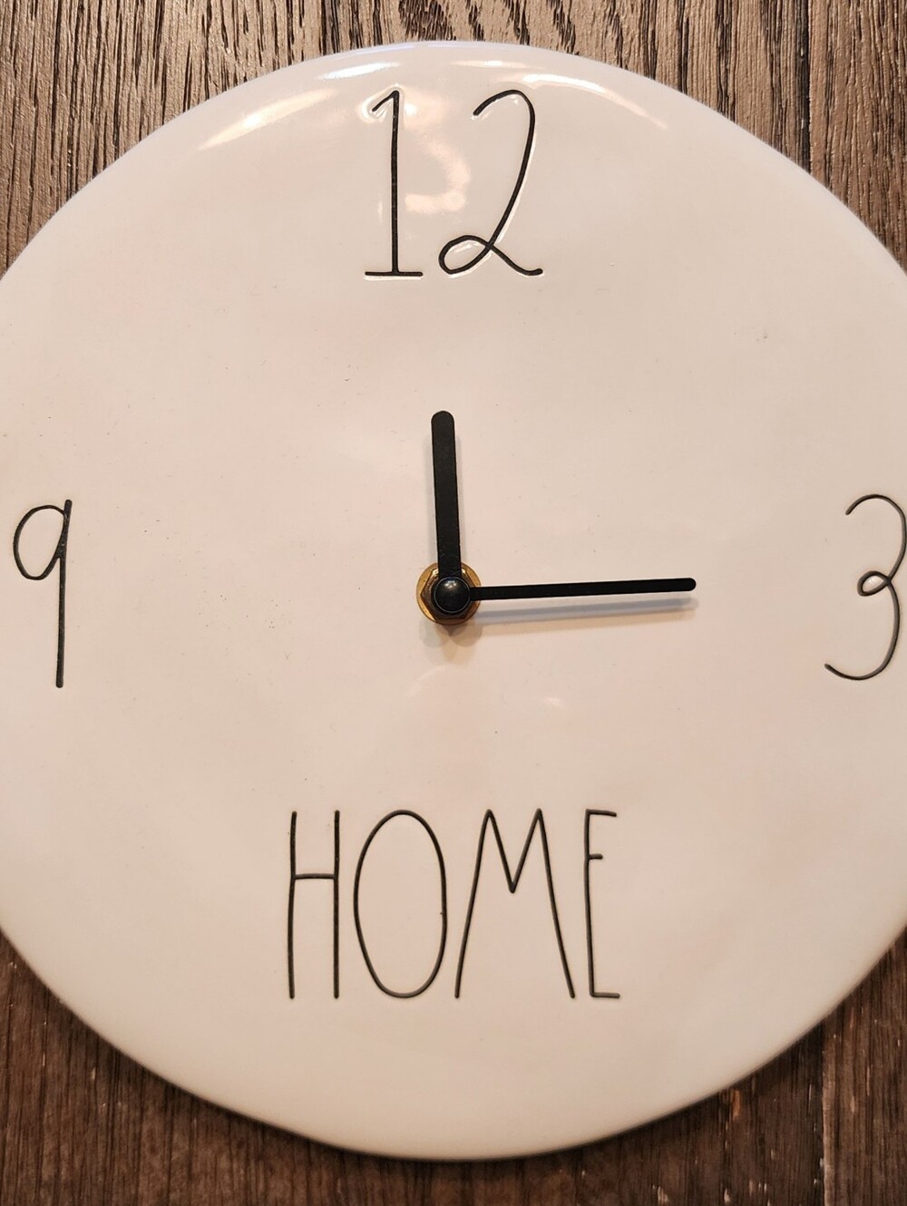 NWT Rae Dunn "Home" Ceramic Clock, 9" diameter